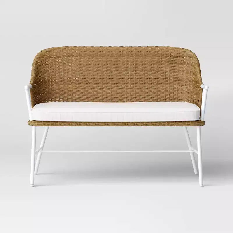 Banc de jardin extérieur en acier Lenwood marron - Threshold™ conçu avec Studio McGee
