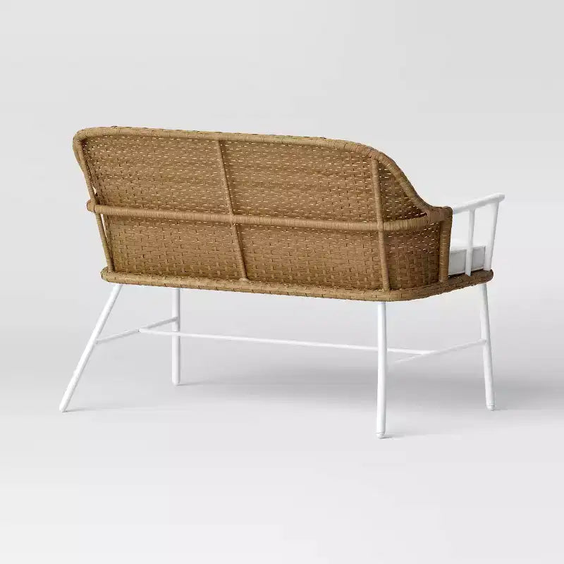 Banc de jardin extérieur en acier Lenwood marron - Threshold™ conçu avec Studio McGee