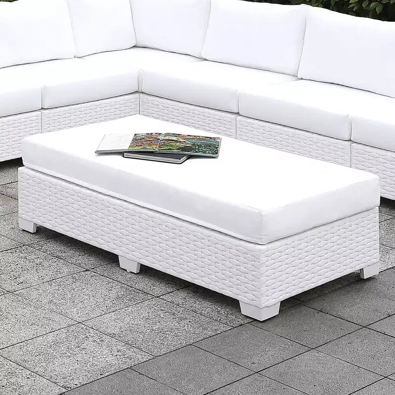 Banc de patio en osier Alertis - Blanc - miBasics