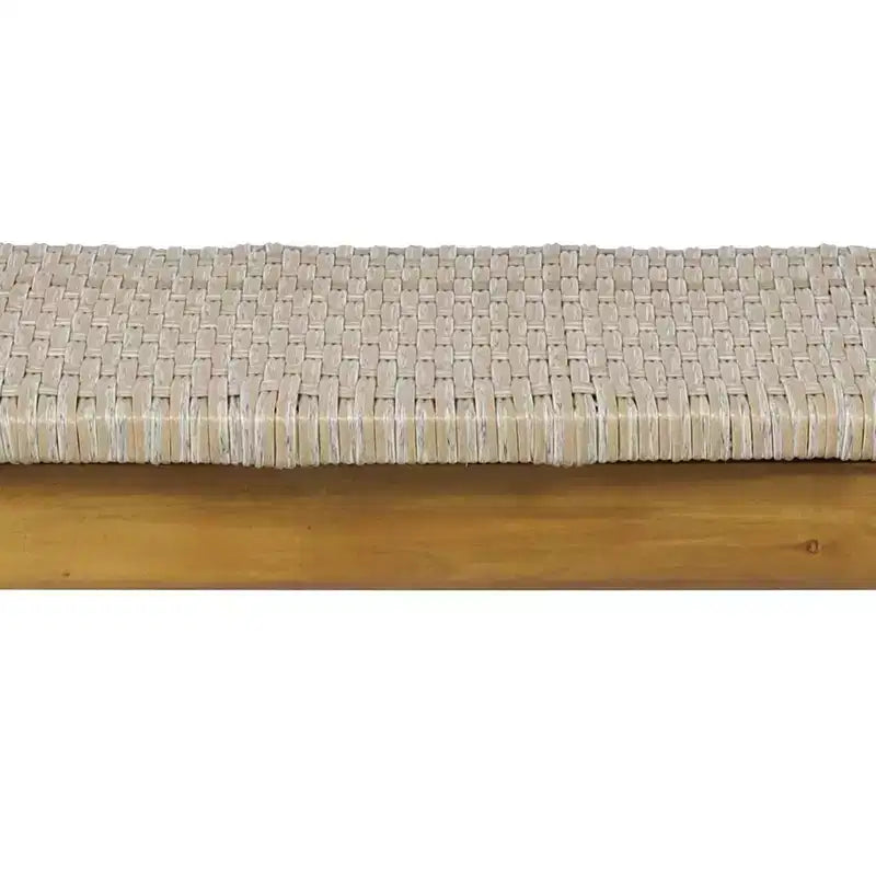 Banc en osier 3 places d'extérieur Cambria - Teck/Gris clair - Christopher Knight Home : résistant aux UV et à l'eau, quincaillerie en fer