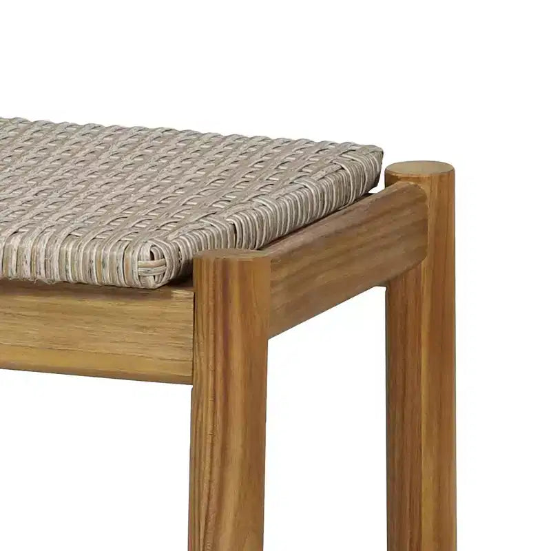 Banc en osier 3 places d'extérieur Cambria - Teck/Gris clair - Christopher Knight Home : résistant aux UV et à l'eau, quincaillerie en fer