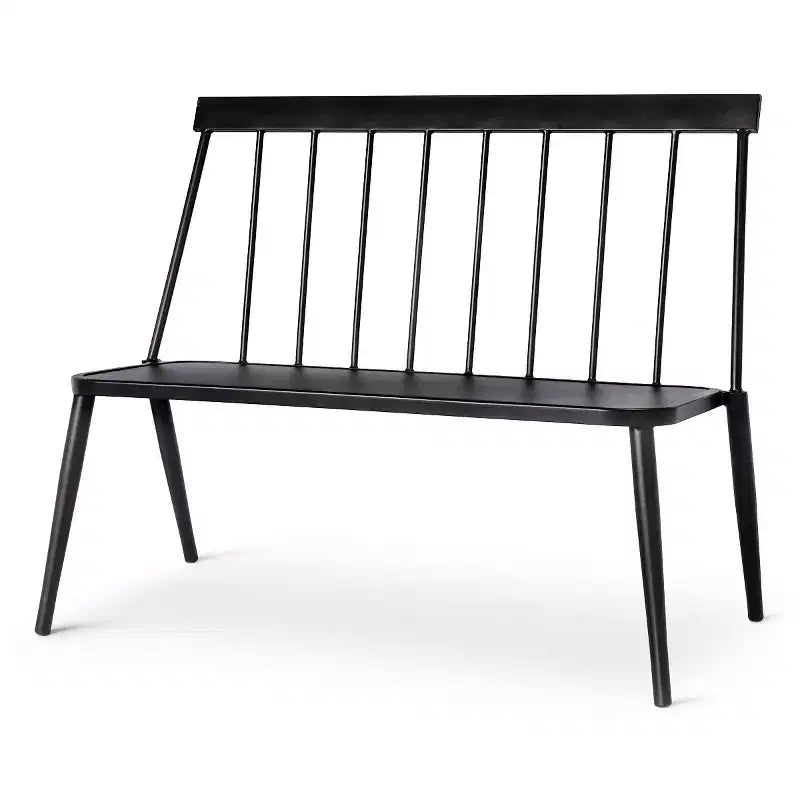 Banc de patio empilable en métal Windsor - Noir - Threshold™