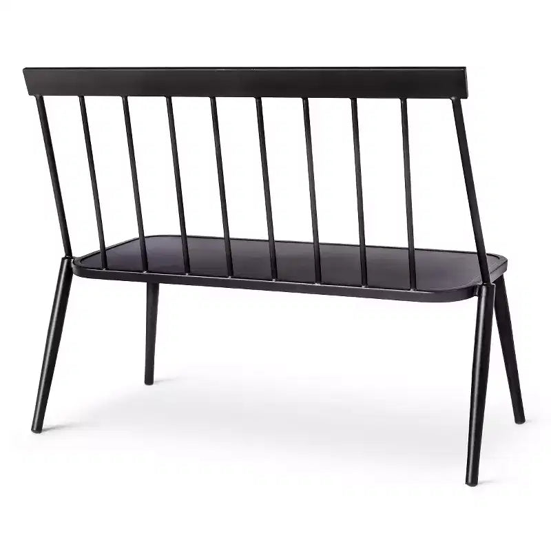 Banc de patio empilable en métal Windsor - Noir - Threshold™