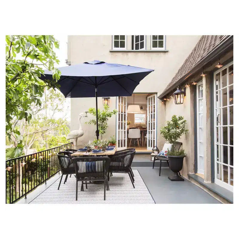Banc de patio empilable en métal Windsor - Noir - Threshold™