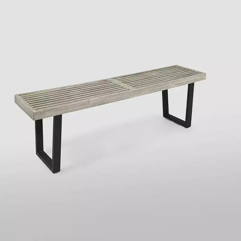 Fresno Acacia Wood Patio Dining Bench Light Gray - Christopher Knight Home: Weather-Resistant, 3-Seater Outdoor Picnic Bench