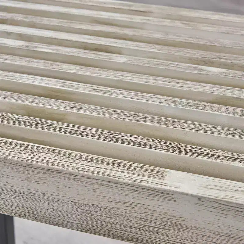 Banc de salle à manger d'extérieur en bois d'acacia gris clair Fresno - Christopher Knight Home : Résistant aux intempéries, banc de pique-nique extérieur 3 places