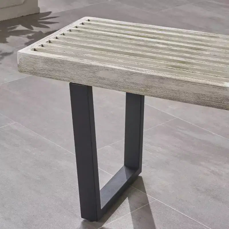 Banc de salle à manger d'extérieur en bois d'acacia gris clair Fresno - Christopher Knight Home : Résistant aux intempéries, banc de pique-nique extérieur 3 places