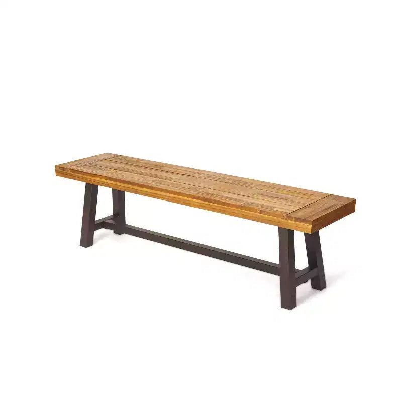 Christopher Knight Home Lot de 2 bancs d'extérieur Carlisle en acacia, marron sablé/rustique
