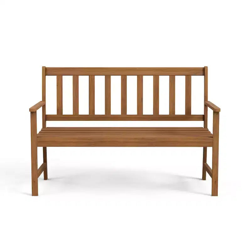 Greemotion Banc de jardin d'extérieur en acacia 120,6 cm Borkum, résistant aux intempéries, style traditionnel, 2 places, marron