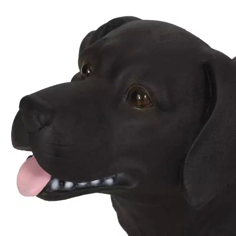 Banc de jardin Hyrum Outdoor Labrador Dog en noir mat - Christopher Knight Home