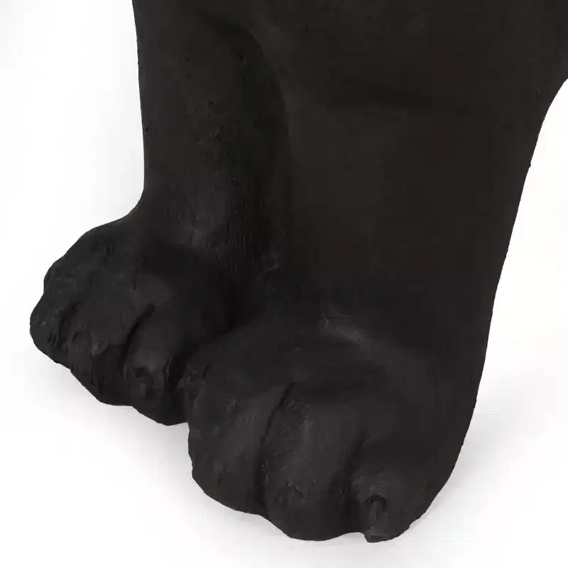 Banc de jardin Hyrum Outdoor Labrador Dog en noir mat - Christopher Knight Home