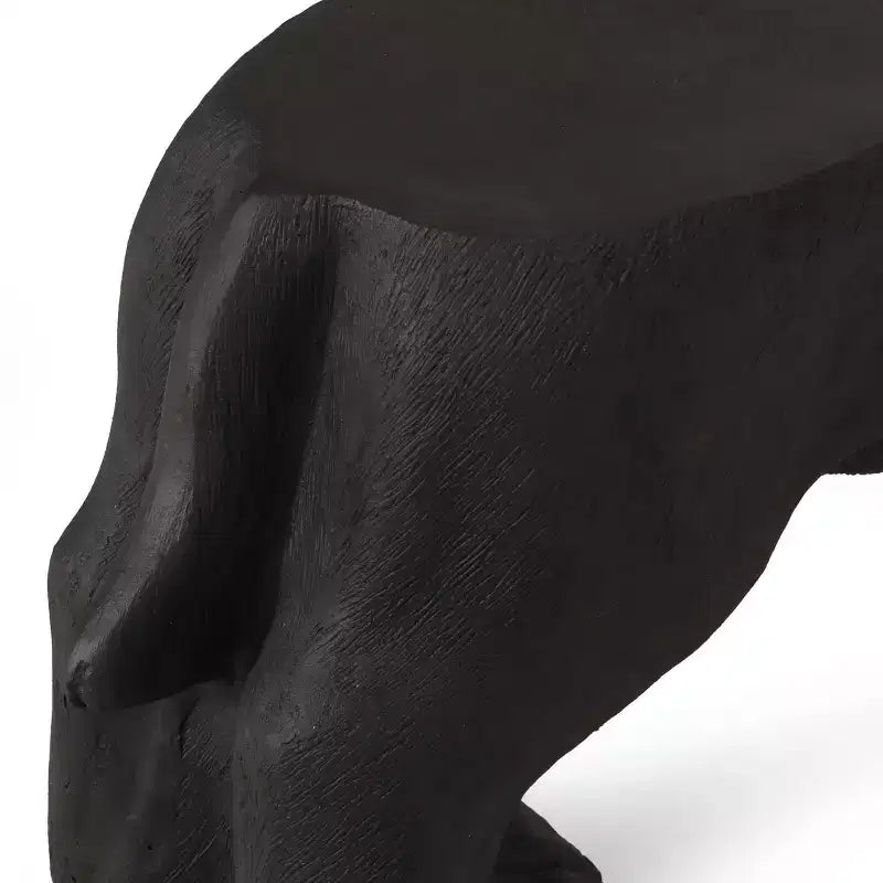 Banc de jardin Hyrum Outdoor Labrador Dog en noir mat - Christopher Knight Home