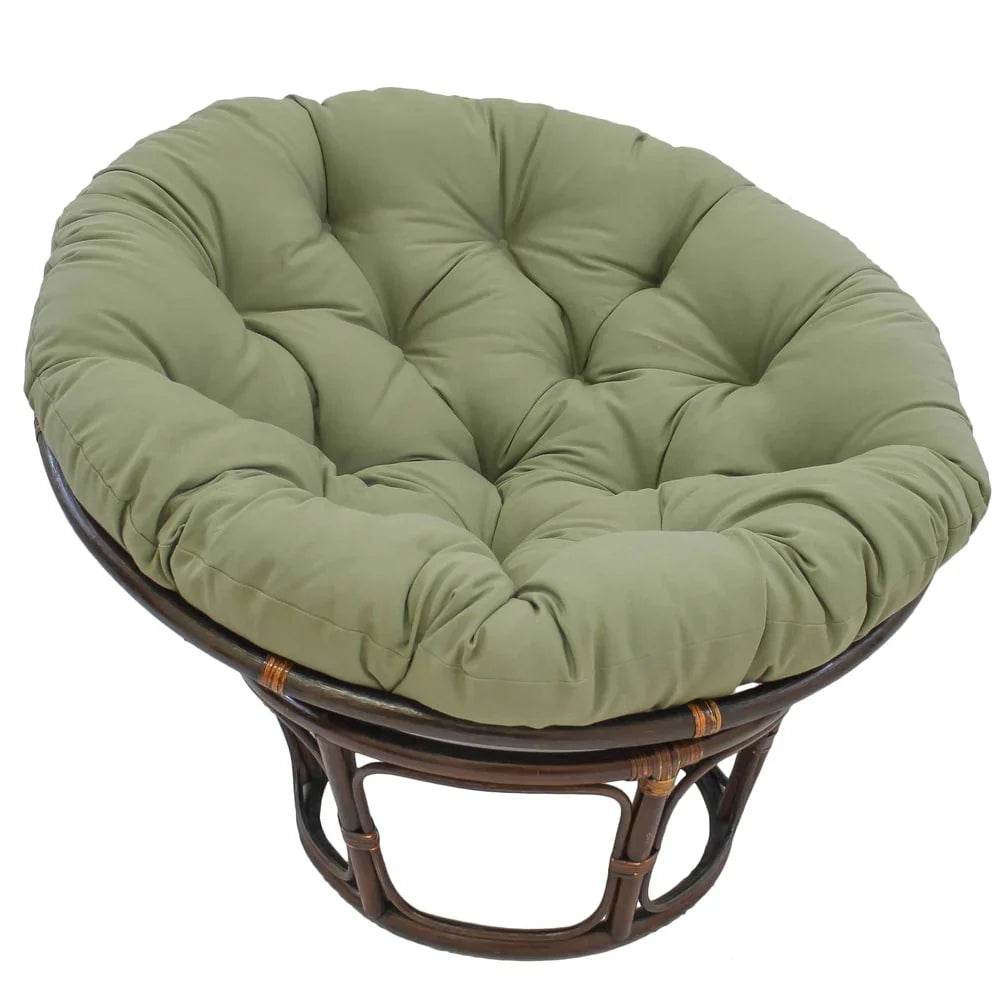 Fauteuil Papasan en rotin Bali 42 po avec coussin en sergé