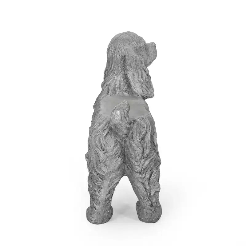Banc Rayshon Cocker Spaniel en béton léger d'extérieur GDFStudio, gris