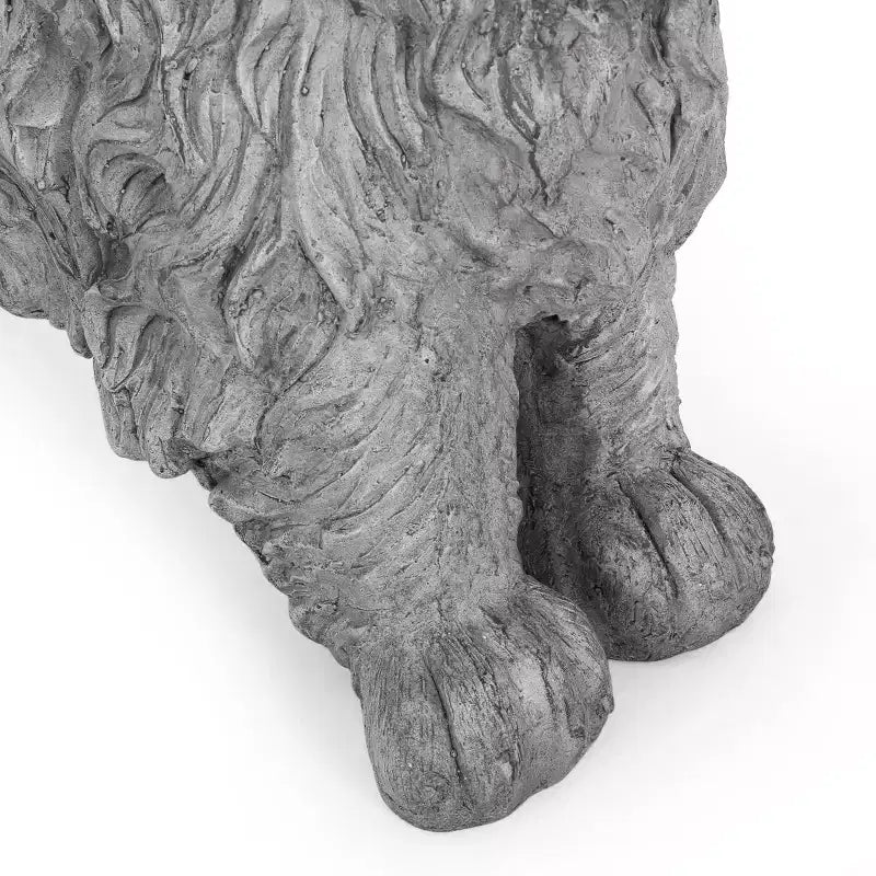 Banc Rayshon Cocker Spaniel en béton léger d'extérieur GDFStudio, gris