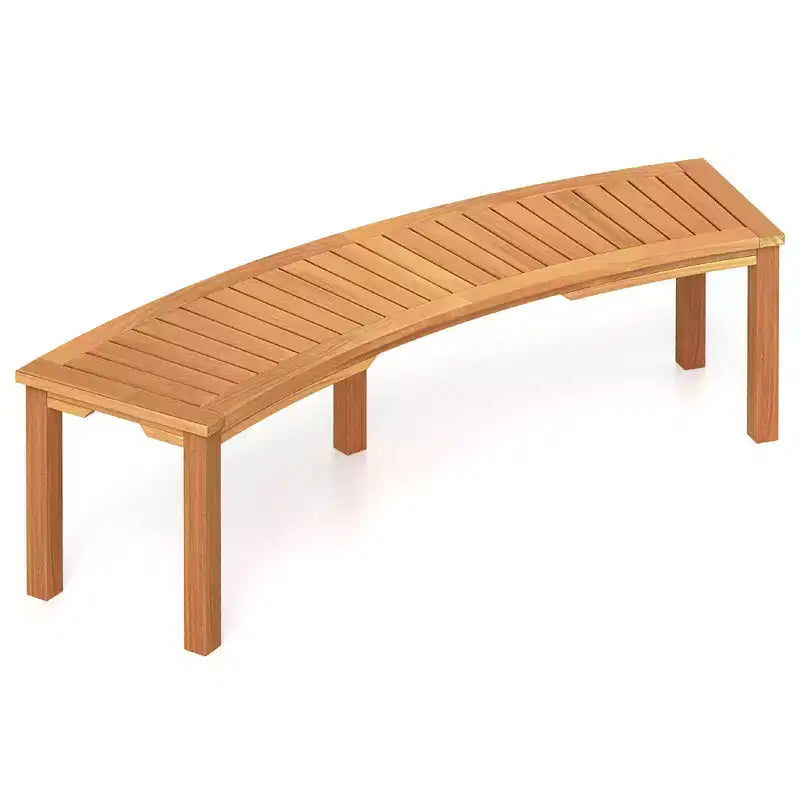 Costway Banc Courbe d'Extérieur 1/4 Pièces avec Assise à Lattes en Bois d'Acacia Massif pour Jardin/Terrasse
