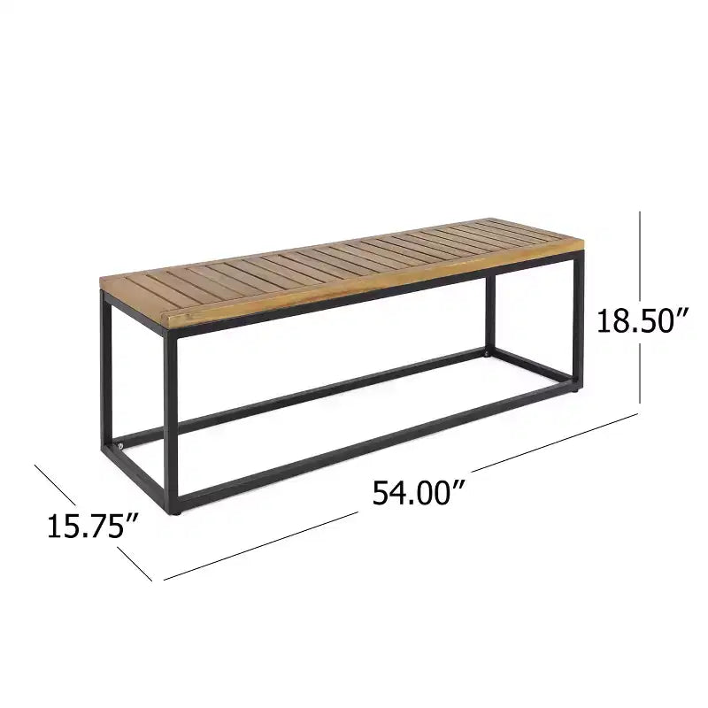 Banc d'extérieur GDFStudio Newcastle 54, en bois d'acacia et fer forgé