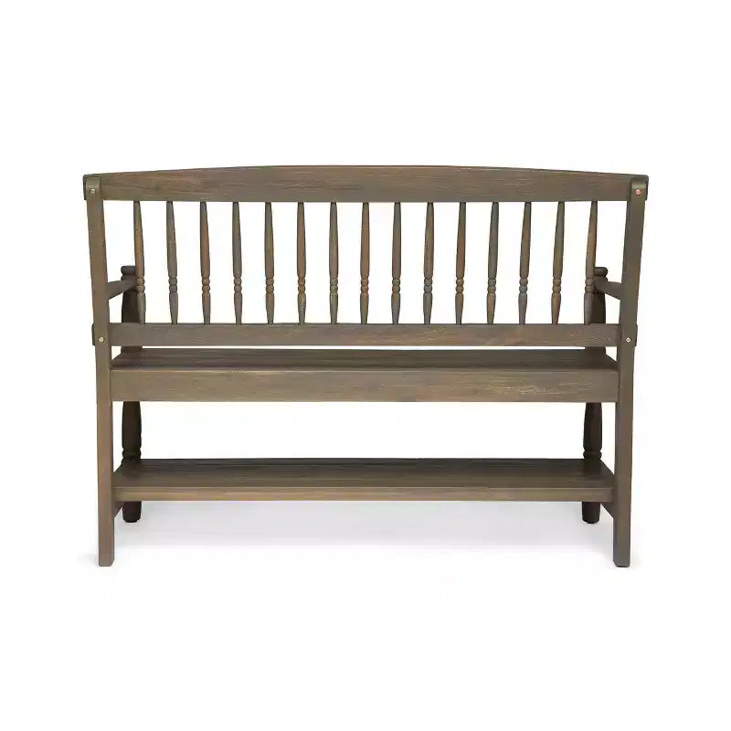 Banc d'extérieur Christopher Knight Home Kuhn en bois d'acacia avec étagère