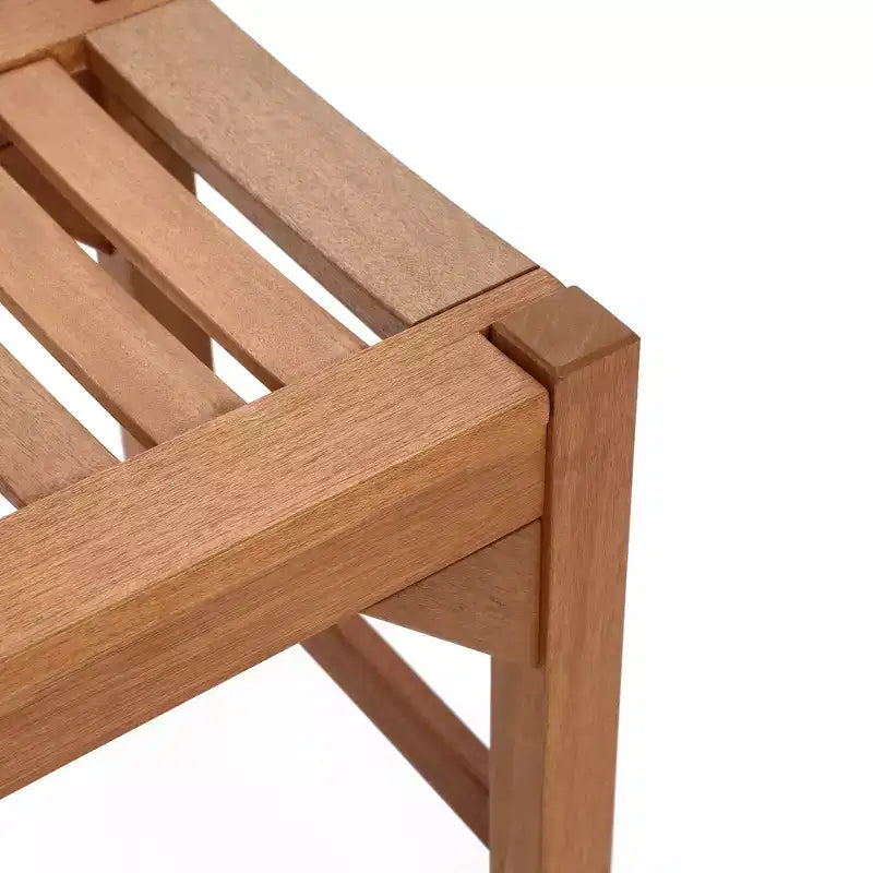Banc d'extérieur LuxenHome en bois massif naturel de 120 cm de long avec assise inclinée