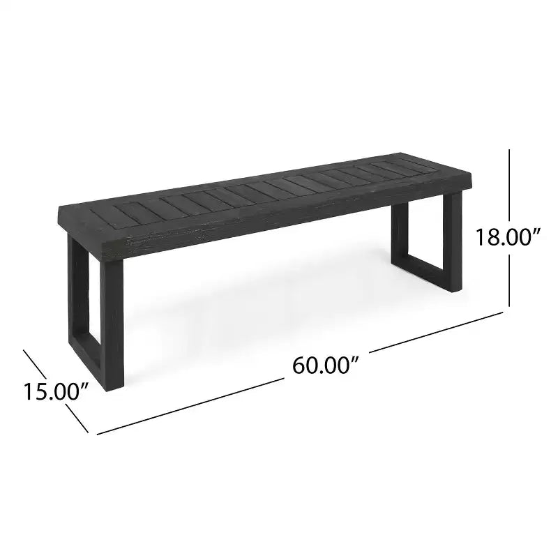 Banc de salle à manger d'extérieur en bois d'acacia Josette de GDFStudio
