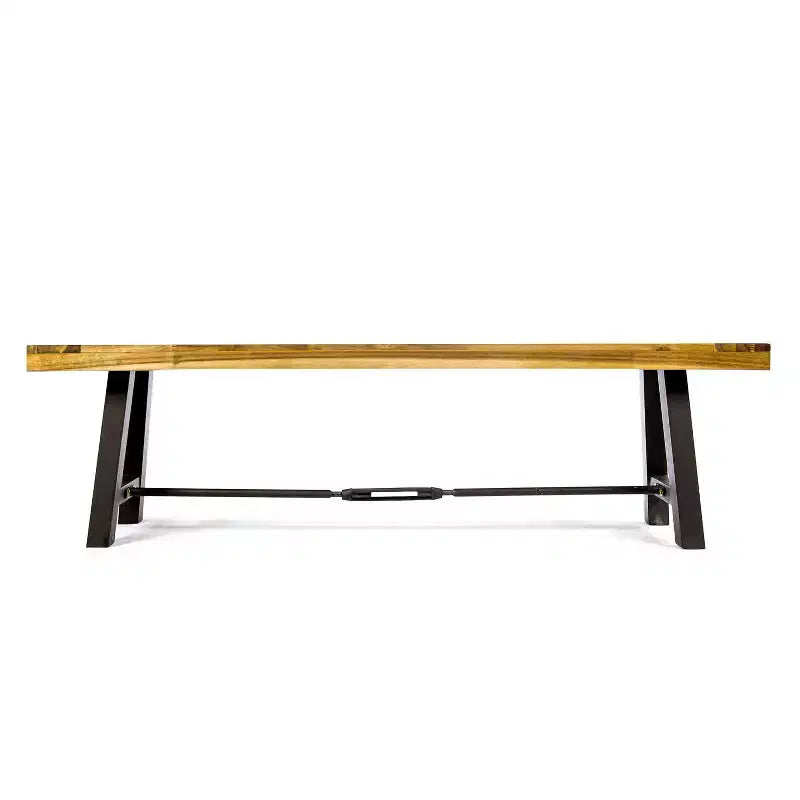 Banc extérieur Christopher Knight Home Catriona 63 en bois d'acacia et fer avec plateau à lattes