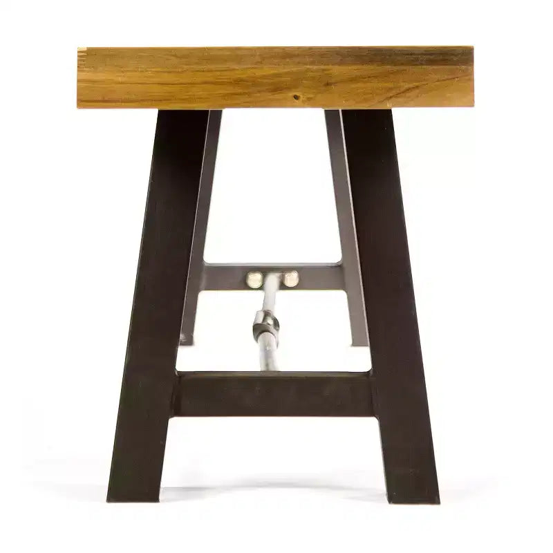 Banc extérieur Christopher Knight Home Catriona 63 en bois d'acacia et fer avec plateau à lattes