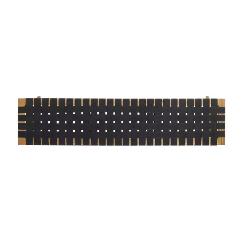 Banc d'extérieur GDFStudio Angie en bois d'acacia et corde de 61 po, noir/teck