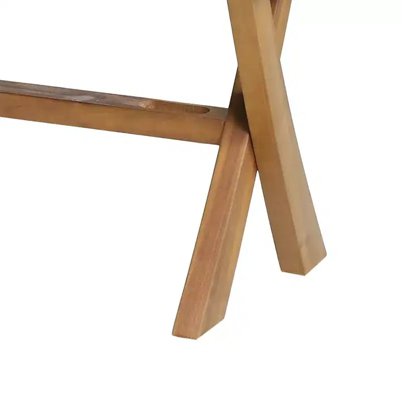 Banc d'extérieur GDFStudio Angie en bois d'acacia et corde de 61 po, noir/teck