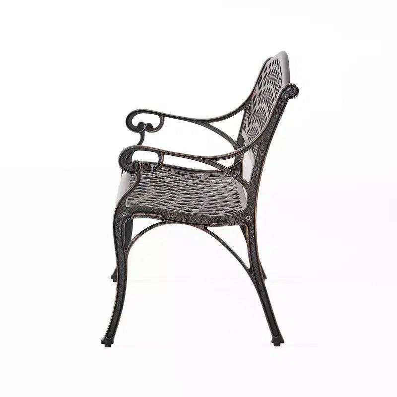 Banc d'extérieur Cozumel Christopher Knight Home en aluminium moulé de 40,75 po, cuivre brillant