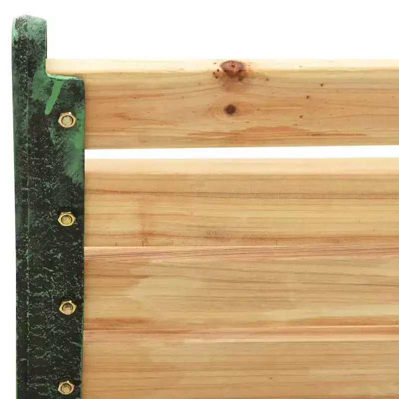 vidaXL Banc de Jardin en Bois de Sapin Massif et Fonte, 123 cm, Mobilier d'Extérieur au Design Nostalgique, Stable et Durable, Idéal pour Jardin ou Terrasse - Marron