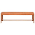 vidaXL 51.2 Weather-Resistant Solid Eucalyptus Wood Patio Bench, Easy-to-Clean Outdoor Garden Furniture with Natural Finish