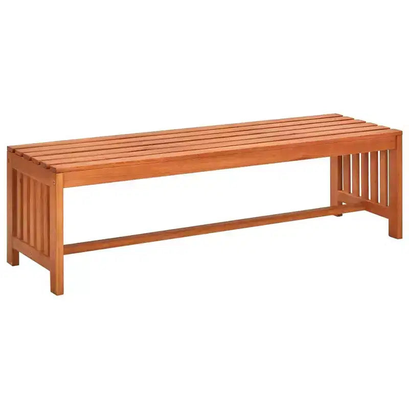 vidaXL Banc de jardin en bois d'eucalyptus massif, résistant aux intempéries, 130 cm, facile à nettoyer, finition naturelle