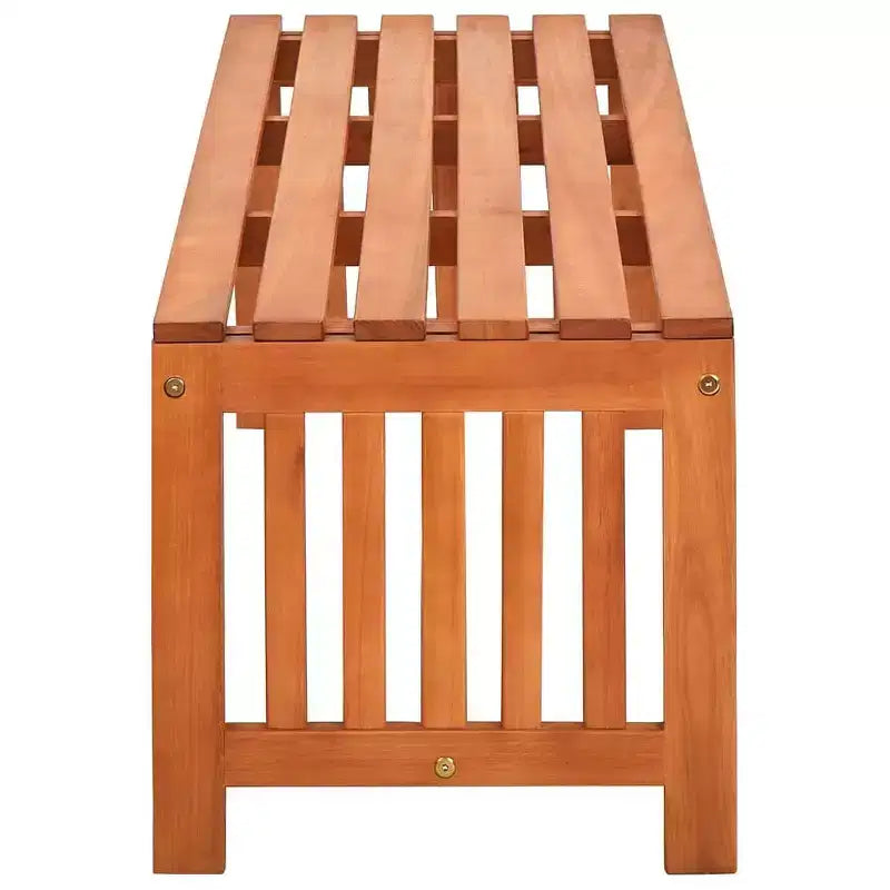 vidaXL Banc de jardin en bois d'eucalyptus massif, résistant aux intempéries, 130 cm, facile à nettoyer, finition naturelle