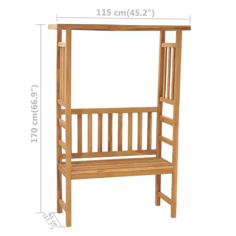 vidaXL Banc de jardin avec pergola 115 cm Bois de teck massif