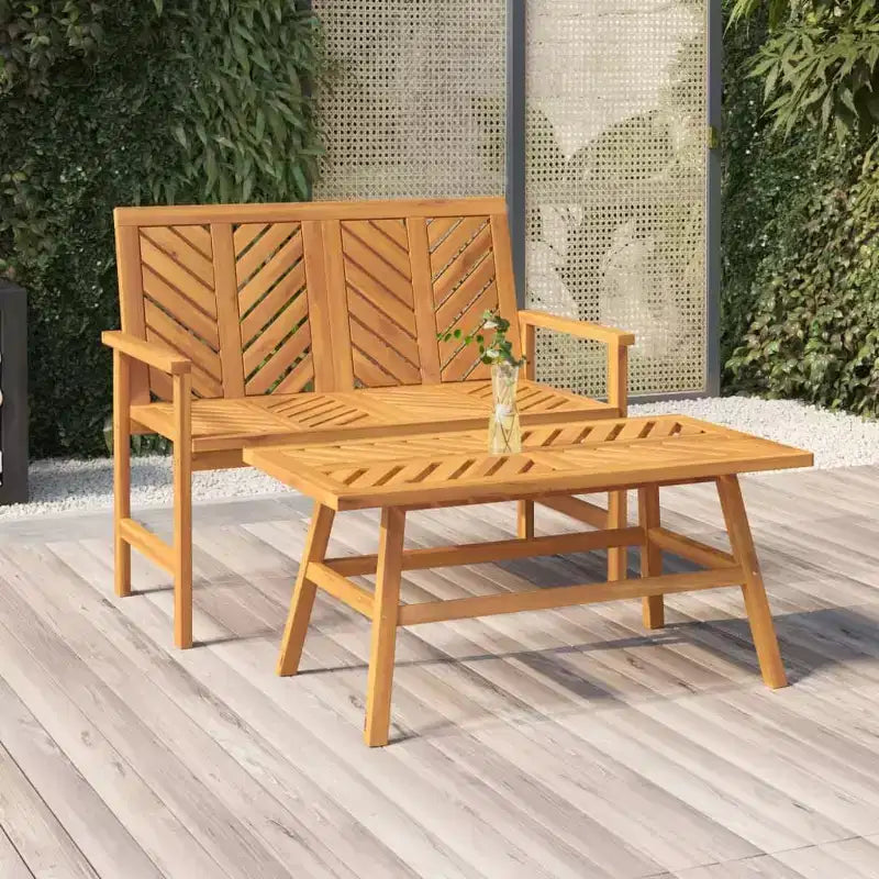 vidaXL Ensemble de 2 chaises longues de jardin en bois d'acacia massif