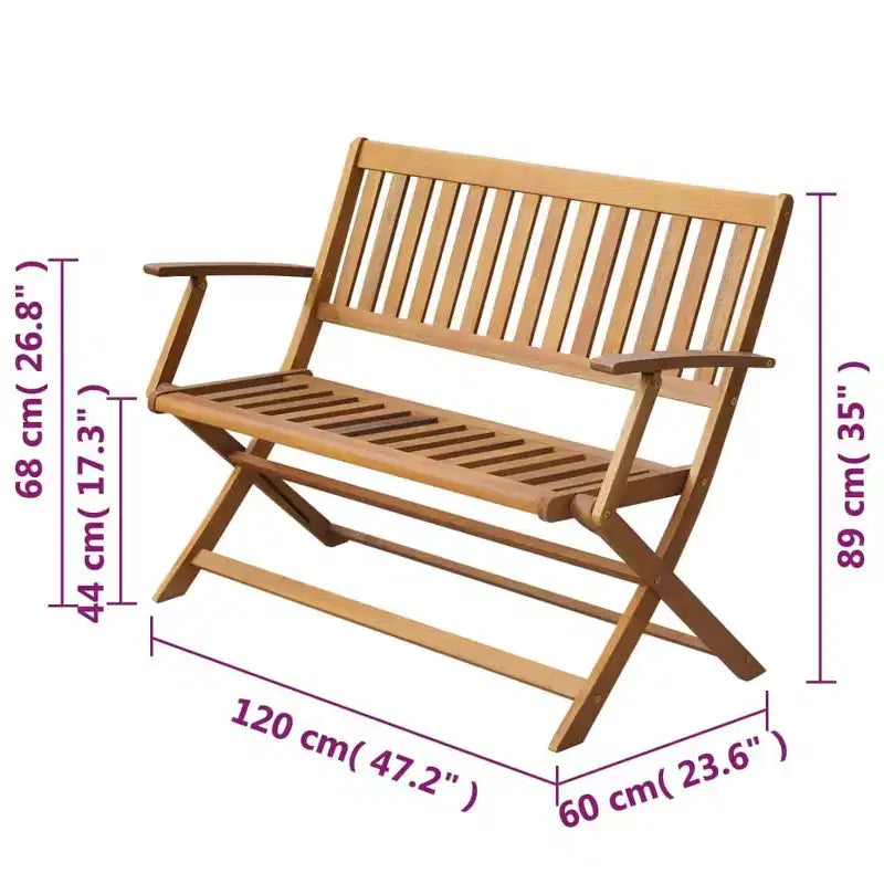 vidaXL Banc de jardin 120 cm Bois d'acacia massif