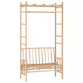 vidaXL Bamboo Patio Garden Bench Chair with pergola/Trellis - Outdoor seat for Climbing Plants - 45.7 x 20.5 x 86.6 - Farmhouse Brown
