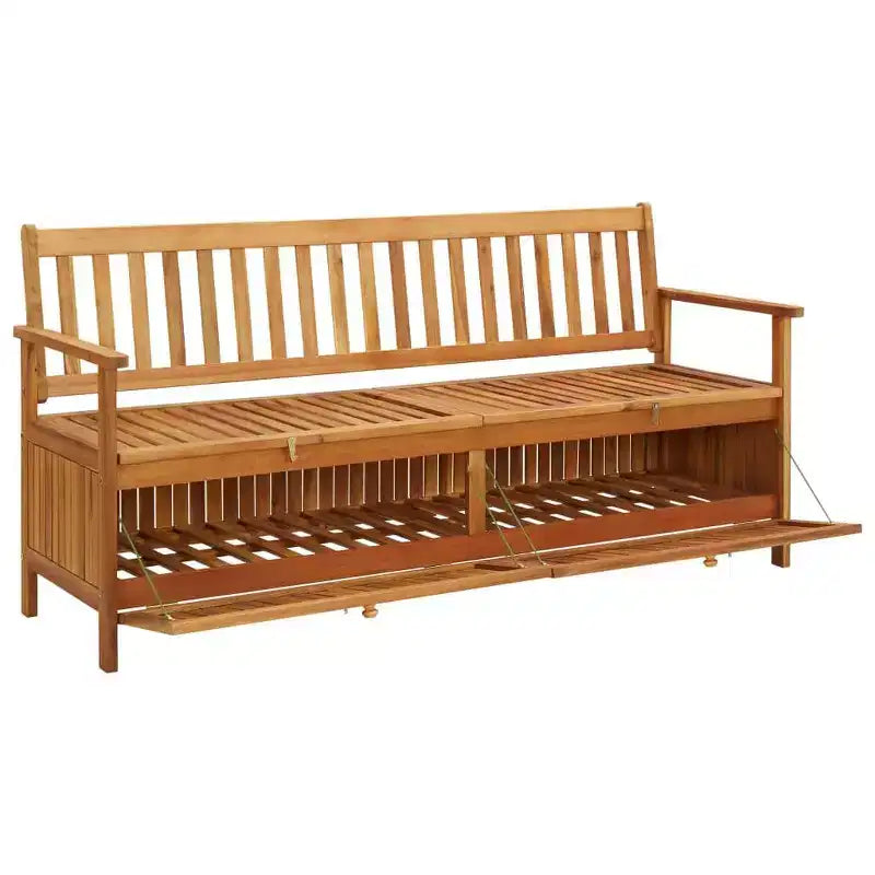vidaXL Banc de rangement de jardin 170 cm en bois d'acacia massif