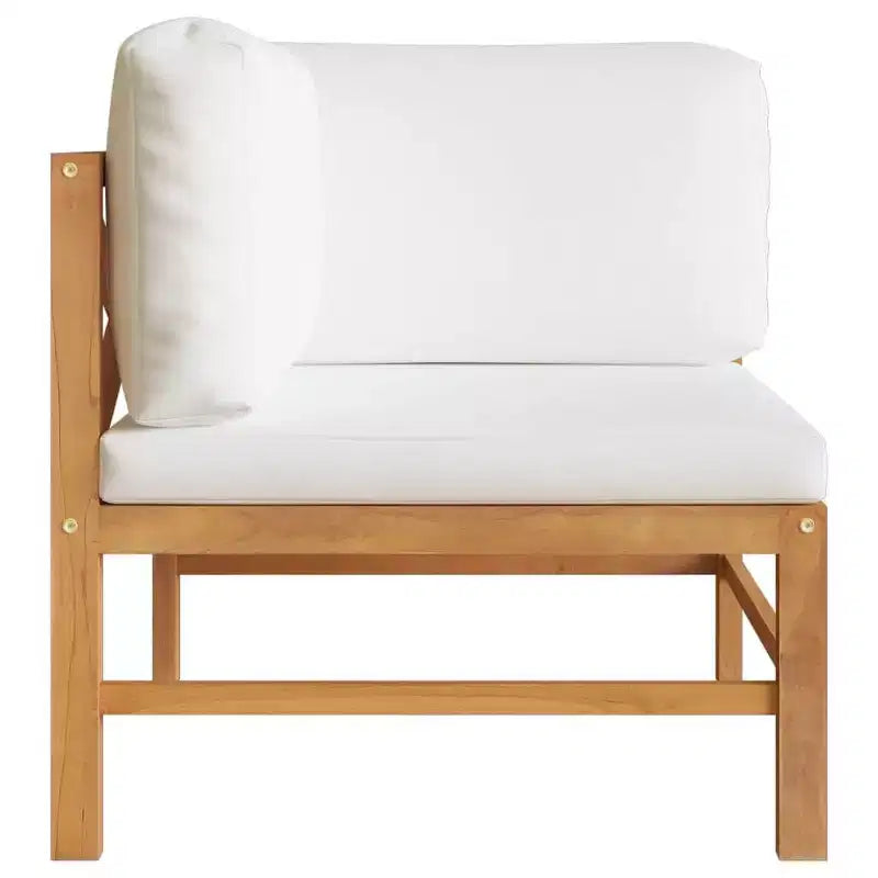vidaXL Banc de jardin 2 places avec coussins crème Bois de teck massif