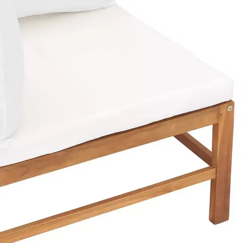 vidaXL Banc de jardin 2 places avec coussins crème Bois de teck massif