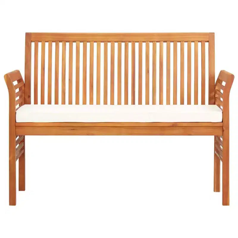 vidaXL Patio Bench with Cushion Outdoor Balcony Furniture Solid Wood Acacia - Cream 47.2