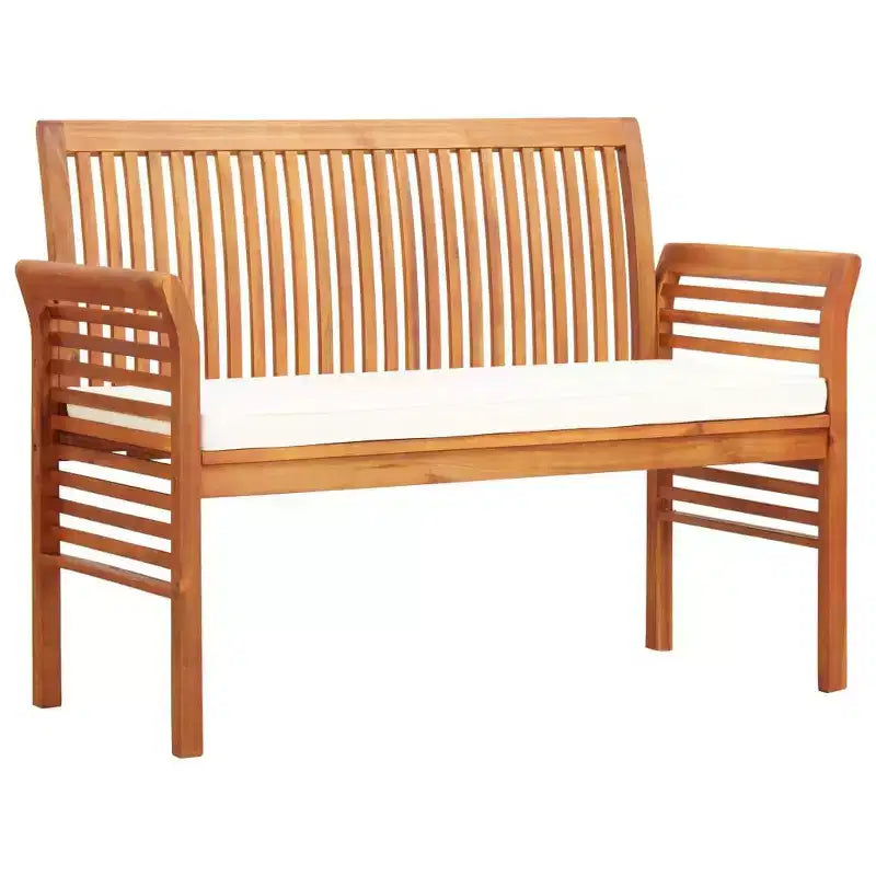 vidaXL Banc de jardin avec coussin Mobilier de balcon extérieur Bois d'acacia massif - Crème 47,2