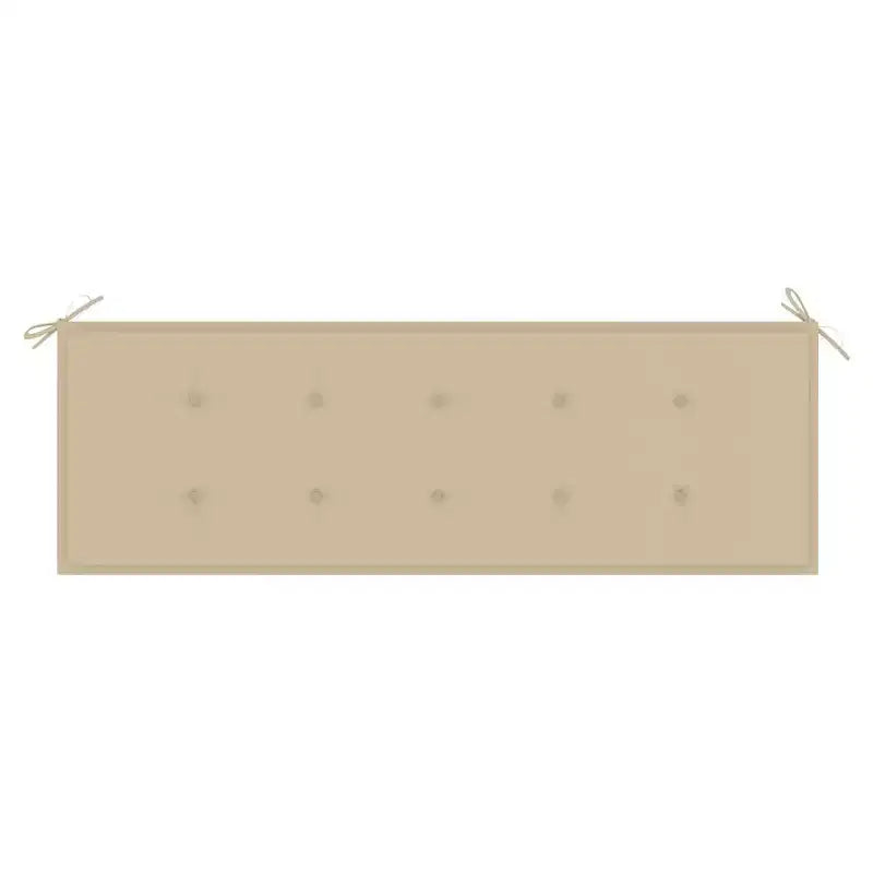 vidaXL Banc de jardin 3 places en bois d'eucalyptus massif avec coussin beige - Siège extérieur de style rustique pour jardin, terrasse ou patio