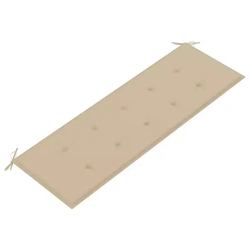 vidaXL Banc de jardin 3 places en bois d'eucalyptus massif avec coussin beige - Siège extérieur de style rustique pour jardin, terrasse ou patio