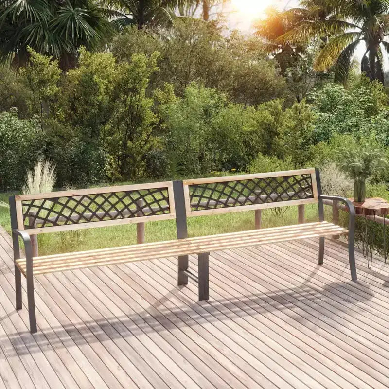 vidaXL Banc de terrasse d'extérieur Banc de jardin extérieur avec dossier accoudoirs Bois - 93,7 x 22,8 x 30,3