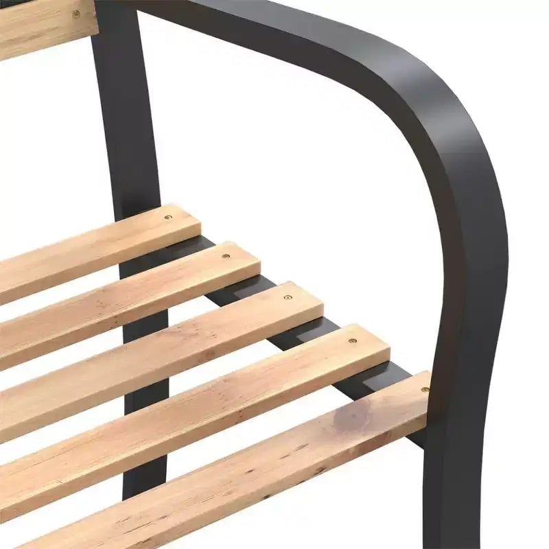 vidaXL Banc de terrasse d'extérieur Banc de jardin extérieur avec dossier accoudoirs Bois - 93,7 x 22,8 x 30,3