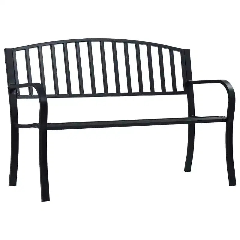 vidaXL Banc de jardin extérieur en acier pour terrasse, jardin, porche - Noir