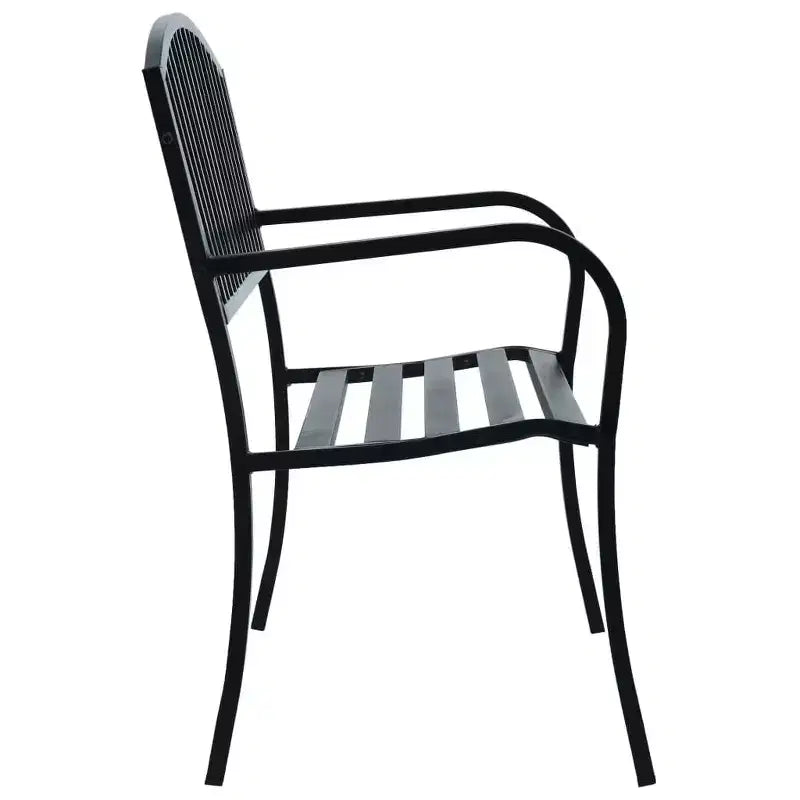 vidaXL Banc de jardin extérieur en acier pour terrasse, jardin, porche - Noir