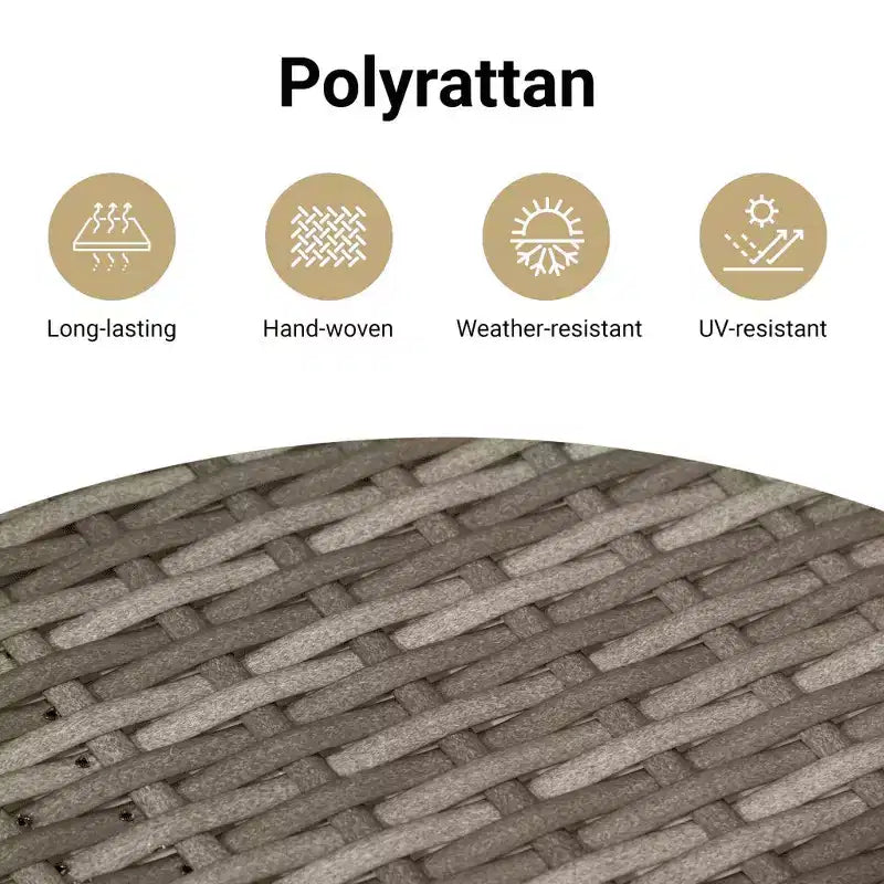 Banc de patio vidaXL avec coussin – Rotin synthétique gris/Banc de jardin en acacia, banc d'extérieur avec housses amovibles et cadre robuste, 85 x 21.9 x 18.9