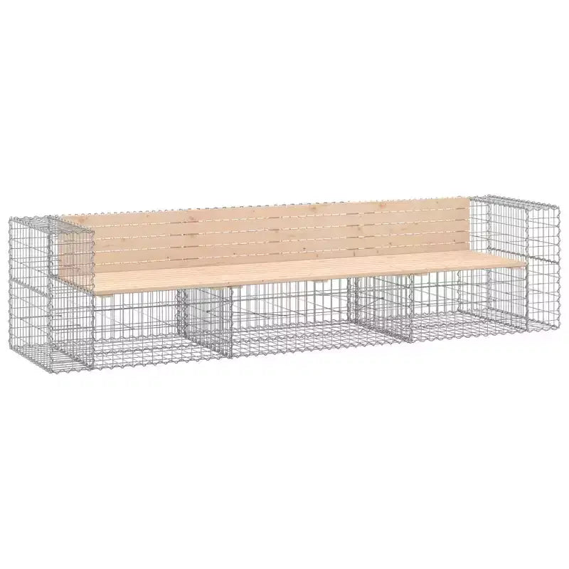 vidaXL Garden Bench Brown and Silver Solid pine wood, Galvanized steel